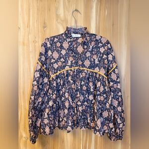 By Together Long Sleeve Floral Babydoll Top, Size Small